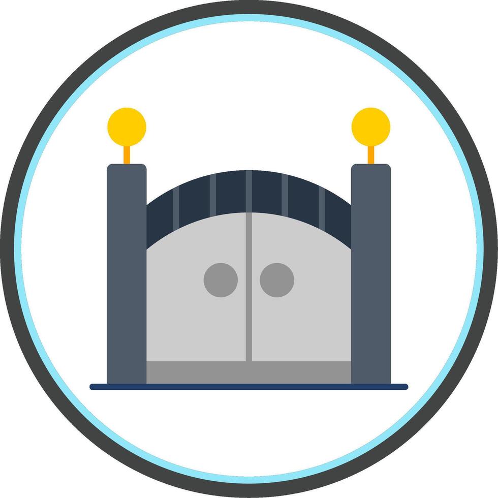 Gate Flat Circle Icon vector