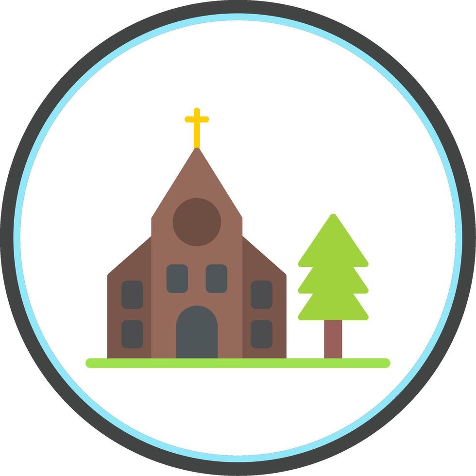 Church Flat Circle Icon vector