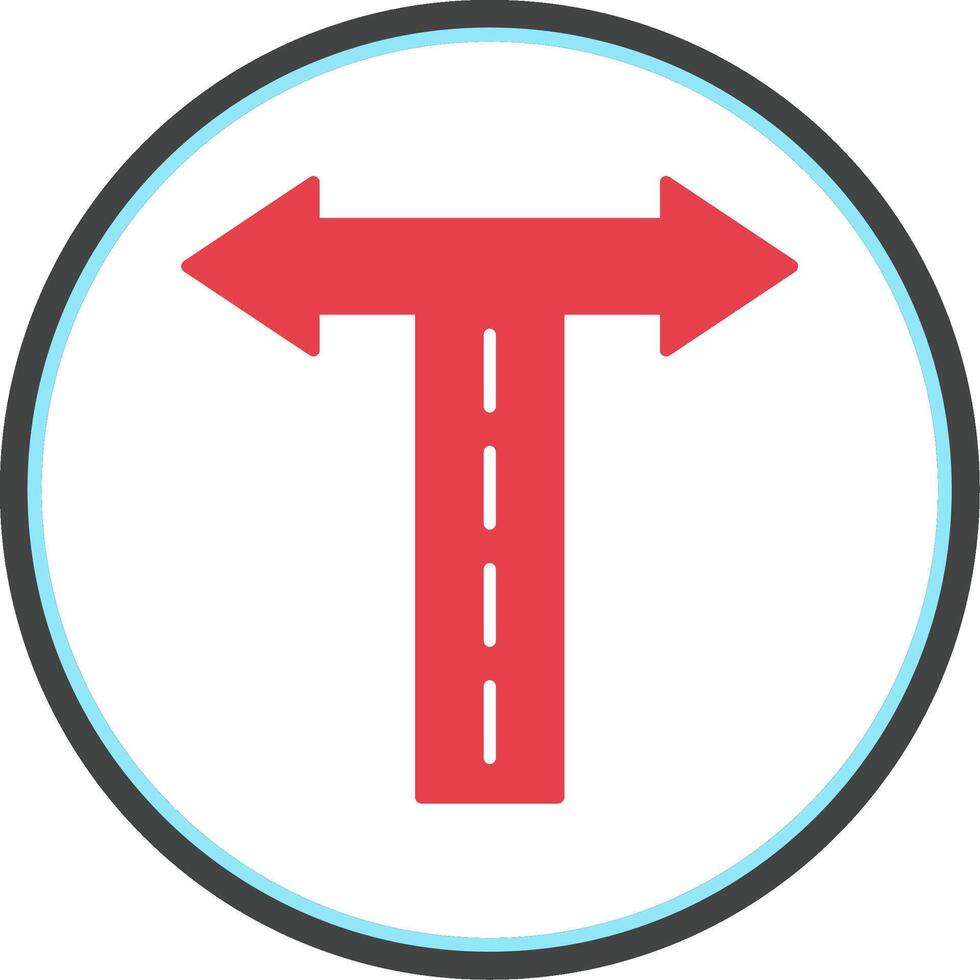 Crossroad Flat Circle Icon vector