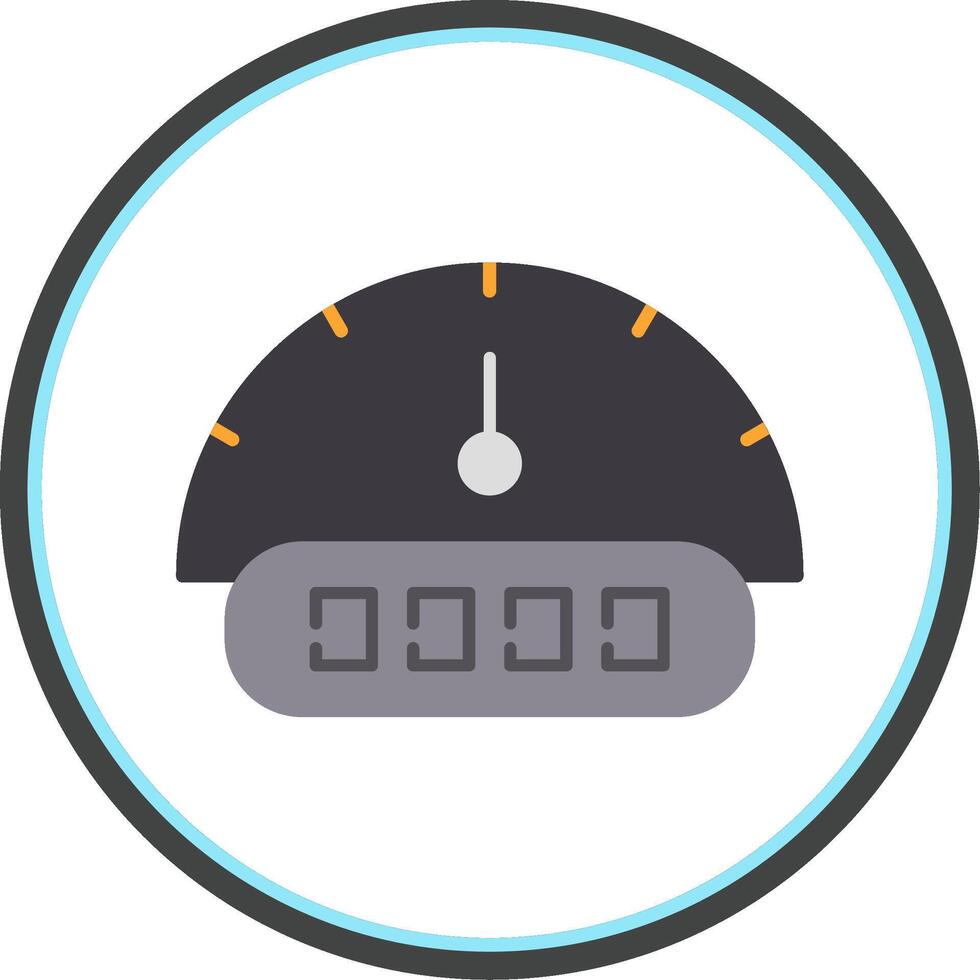 Tachometer Flat Circle Icon vector