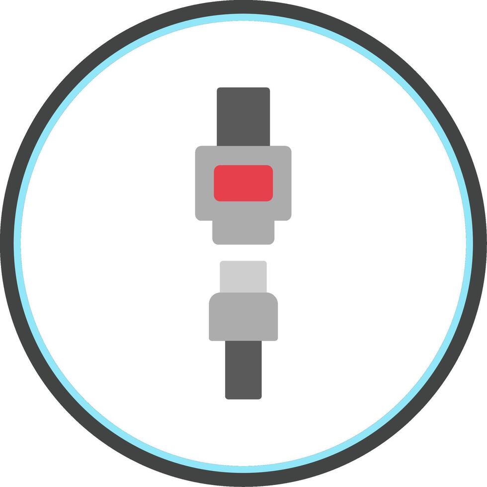 Seat Belt Flat Circle Icon vector