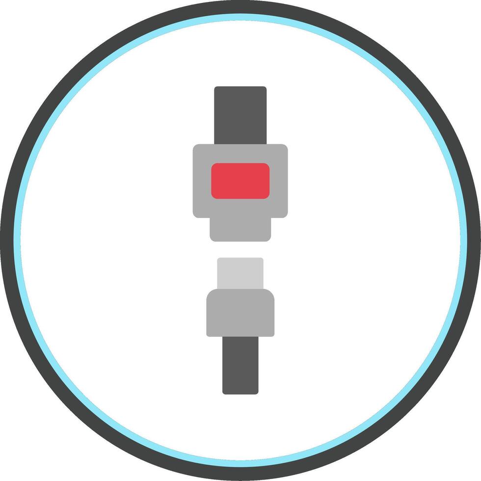 Seat Belt Flat Circle Icon vector