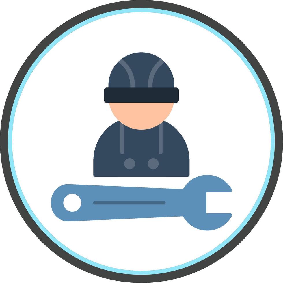 Mechanic Flat Circle Icon vector