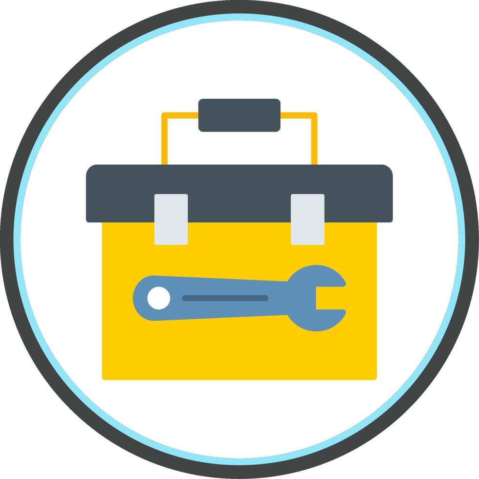 Toolbox Flat Circle Icon vector