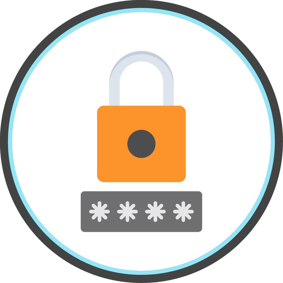 Security Pin Flat Circle Icon vector