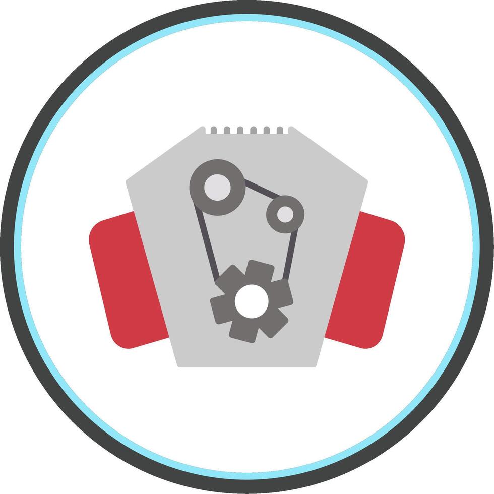 Engine Flat Circle Icon vector
