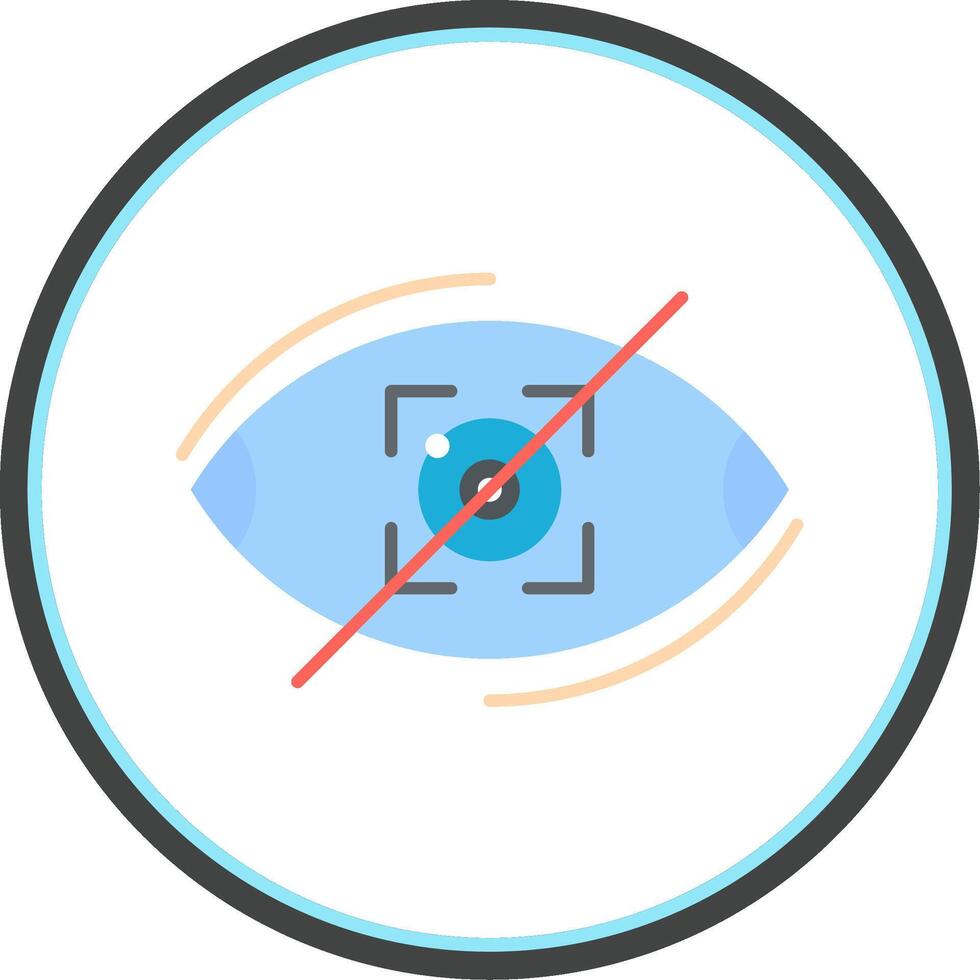 Visibility Off Flat Circle Icon vector