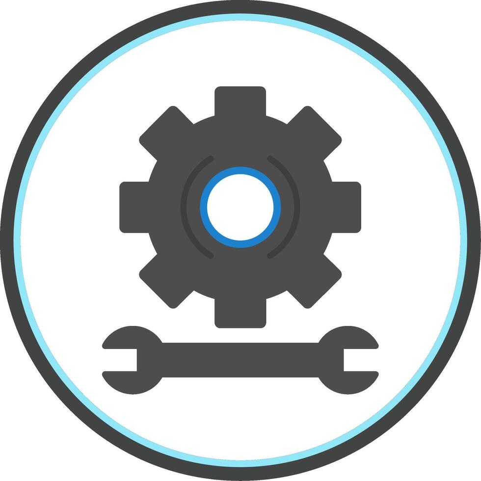 Gear Flat Circle Icon vector