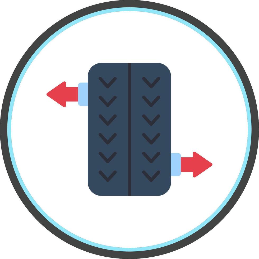 rueda alineación plano circulo icono vector