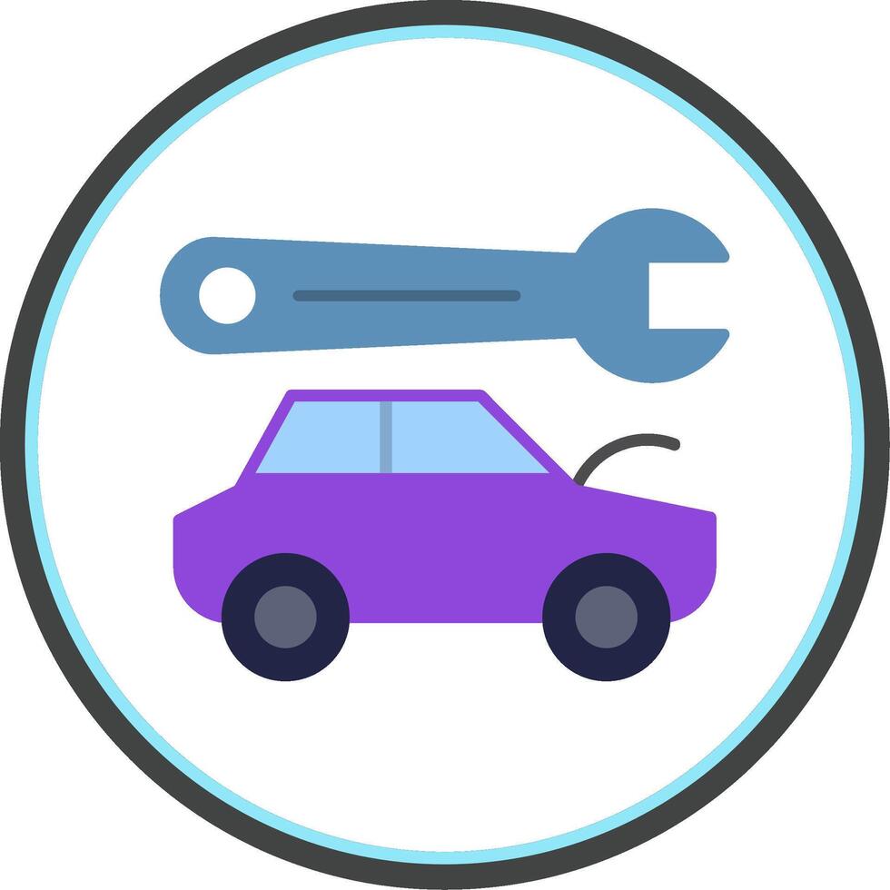 Body Repair Flat Circle Icon vector