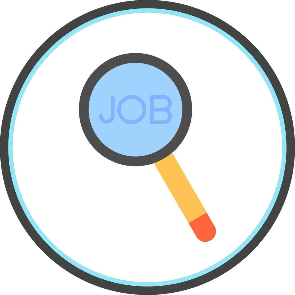 Job Search Flat Circle Icon vector