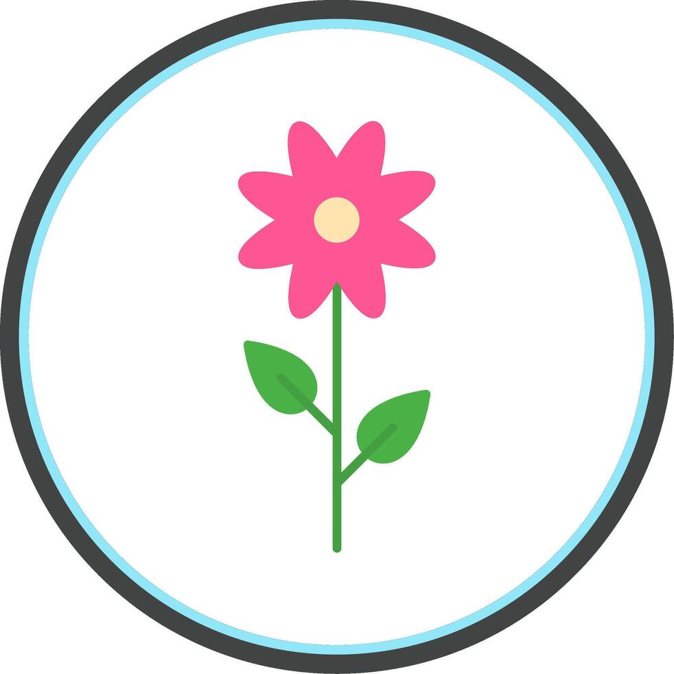 Flower Flat Circle Icon vector