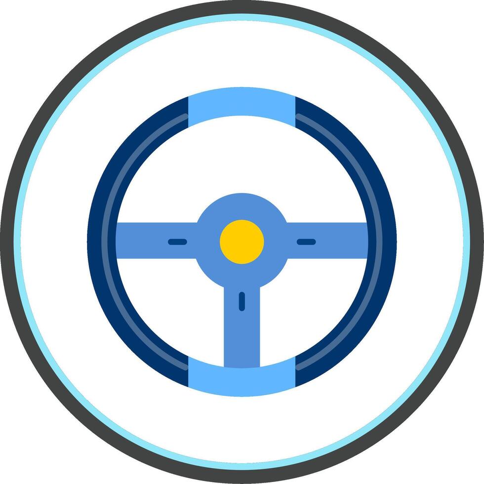 Steering Wheel Flat Circle Icon vector