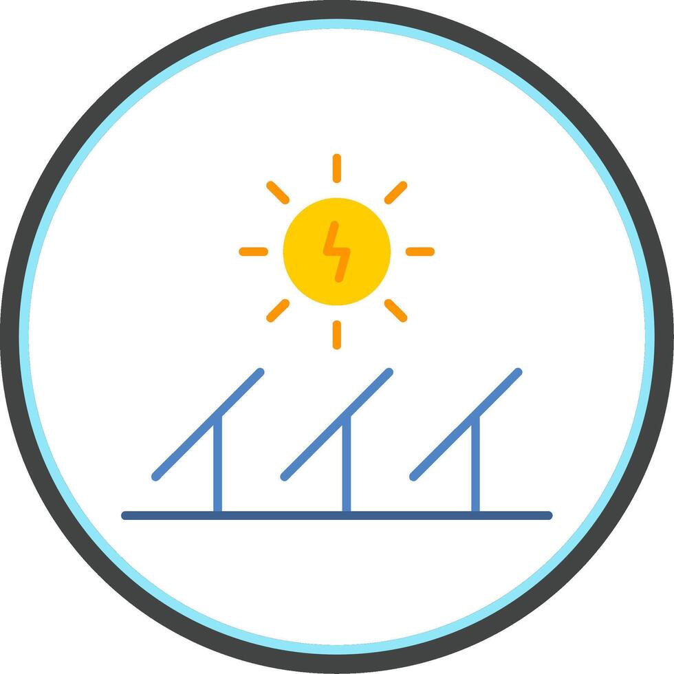 Solar Energy Flat Circle Icon vector