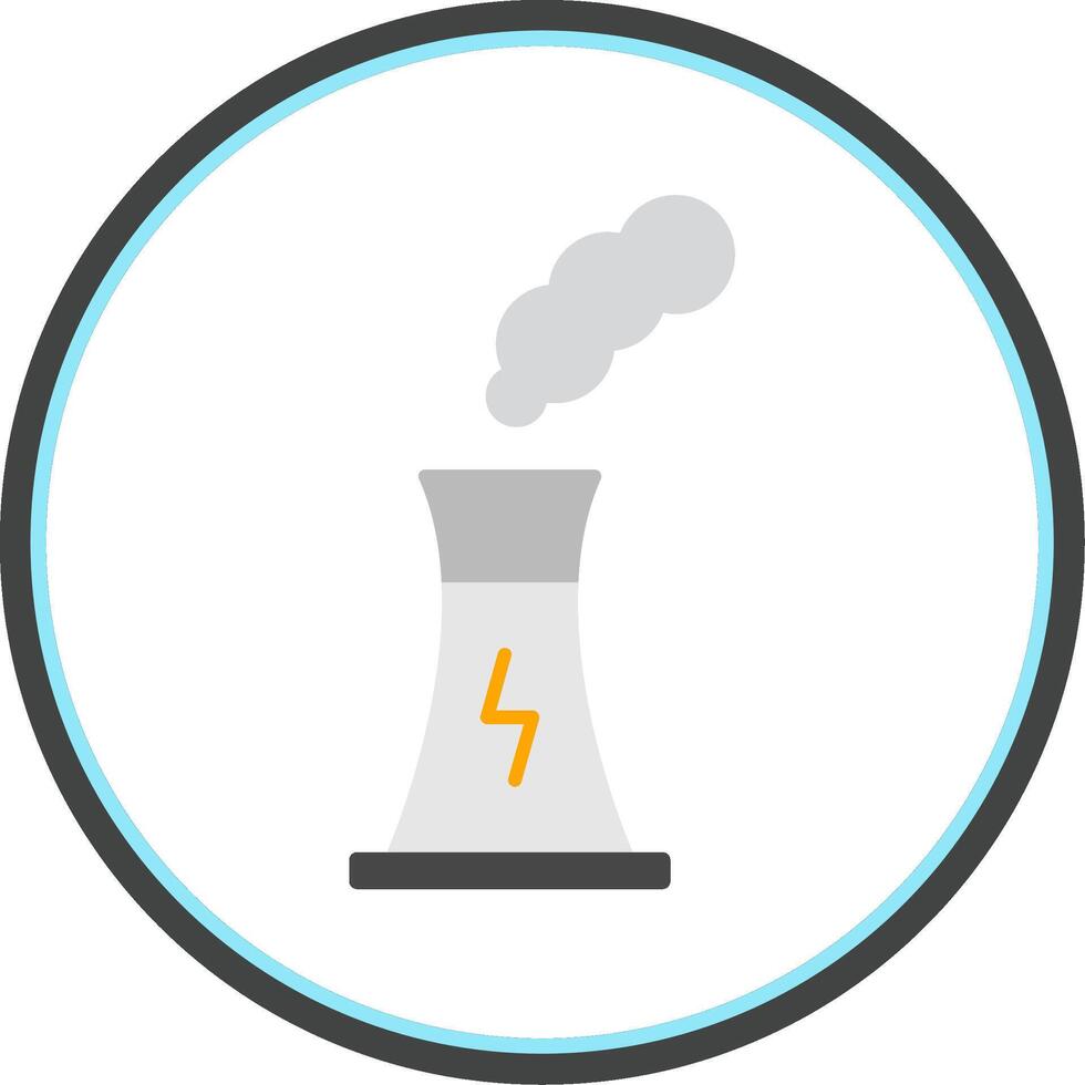 Pollution Flat Circle Icon vector