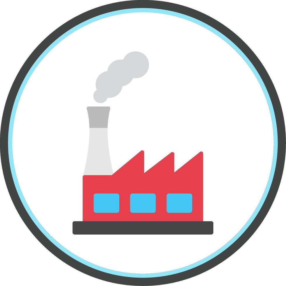Power Plant Flat Circle Icon vector