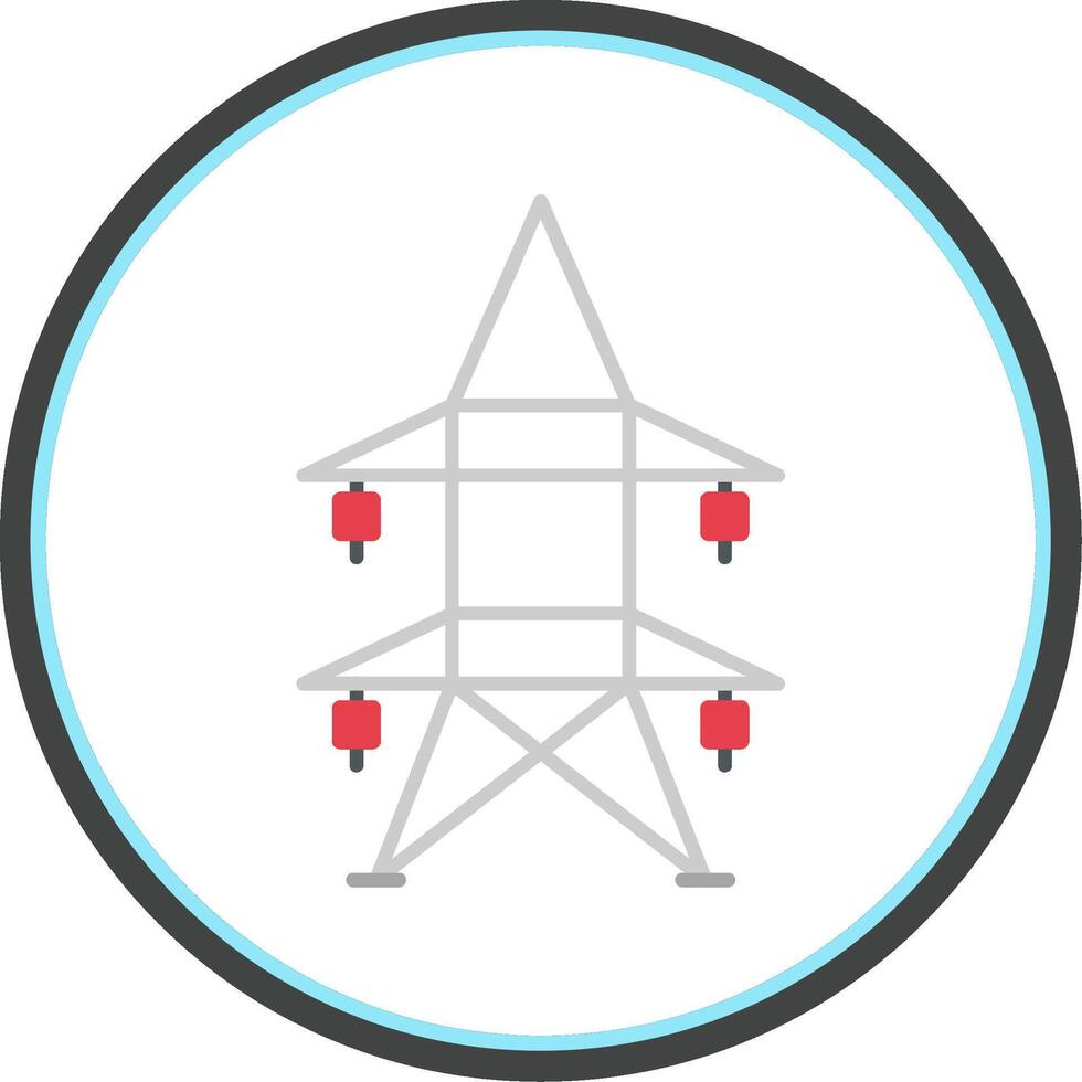 Electric Tower Flat Circle Icon vector