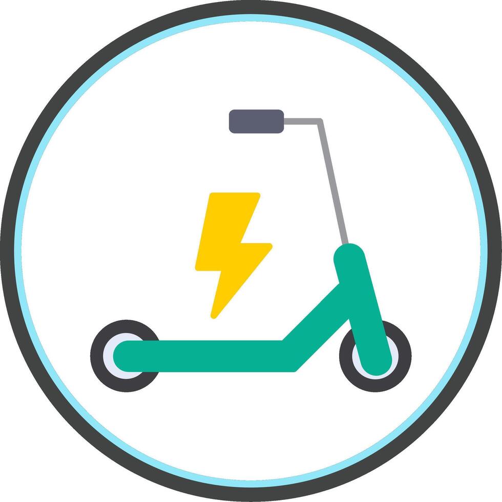 Electric Scooter Flat Circle Icon vector