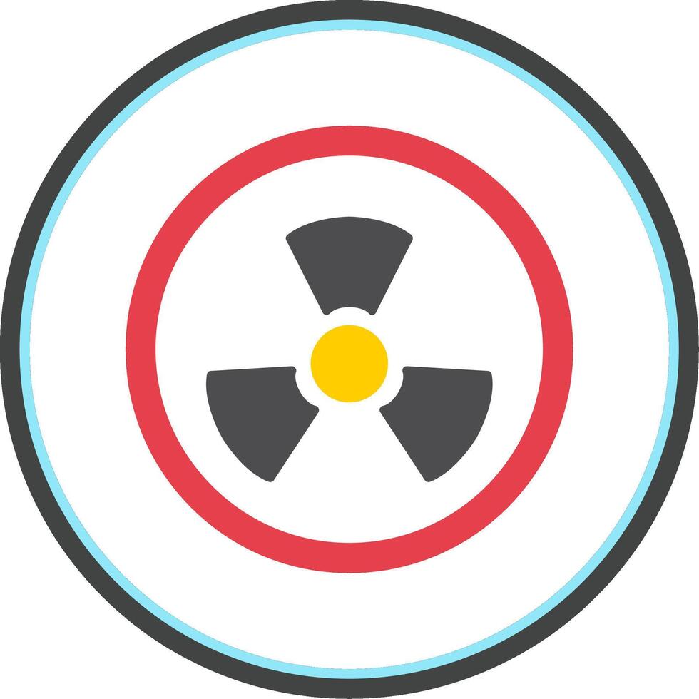 Radioactivity Flat Circle Icon vector