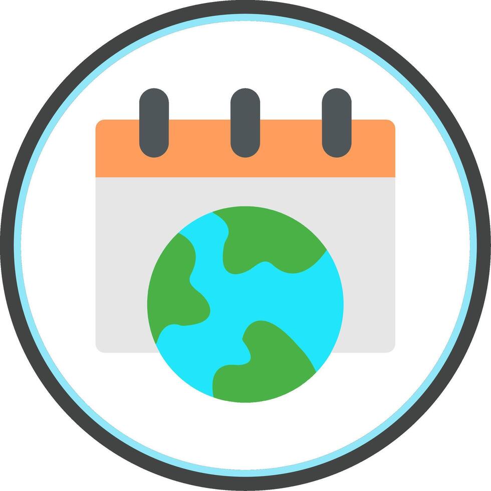 Eco calendar Flat Circle Icon vector