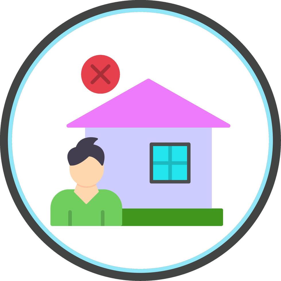 Homeless Flat Circle Icon vector