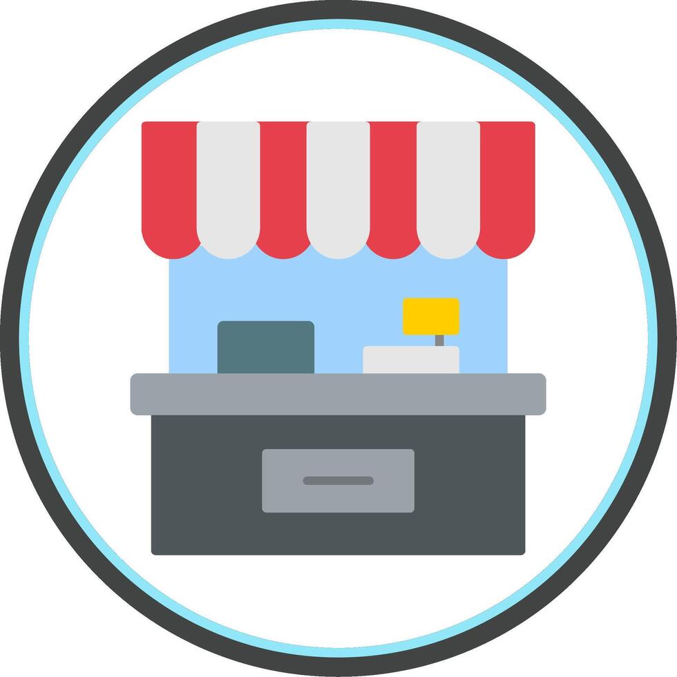Food Stall Flat Circle Icon vector