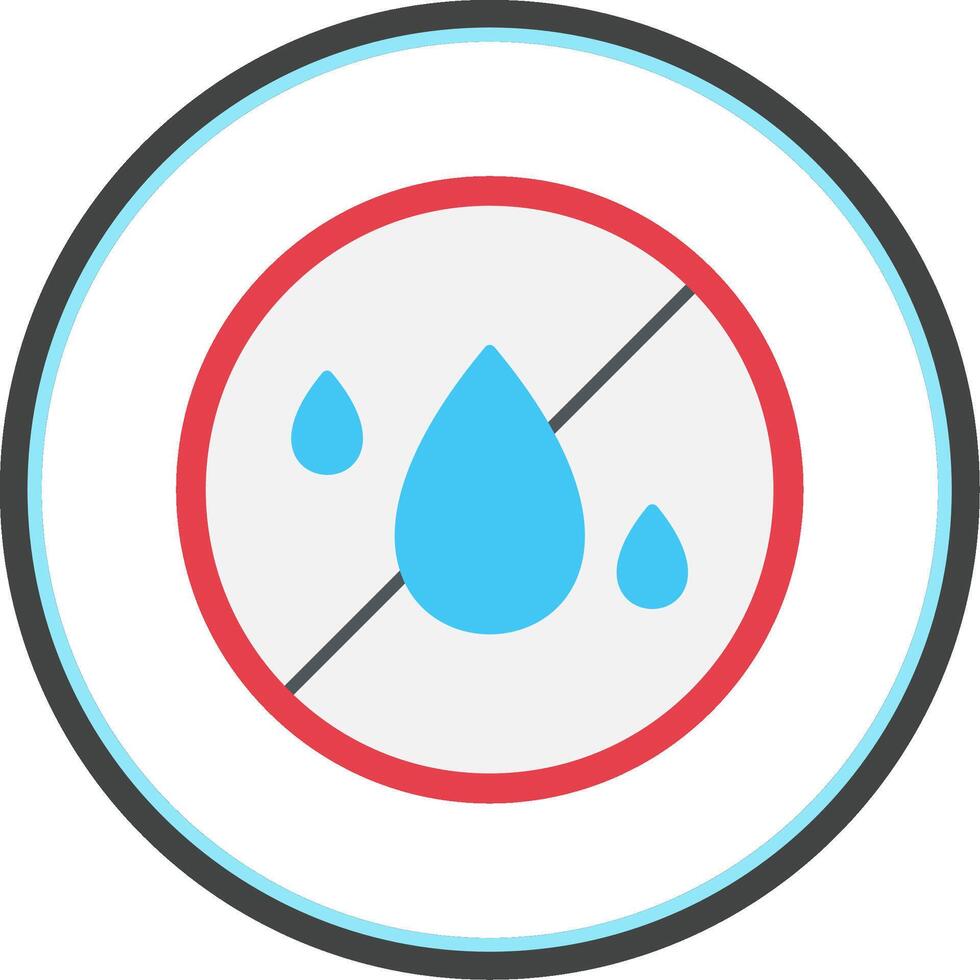 No Water Flat Circle Icon vector