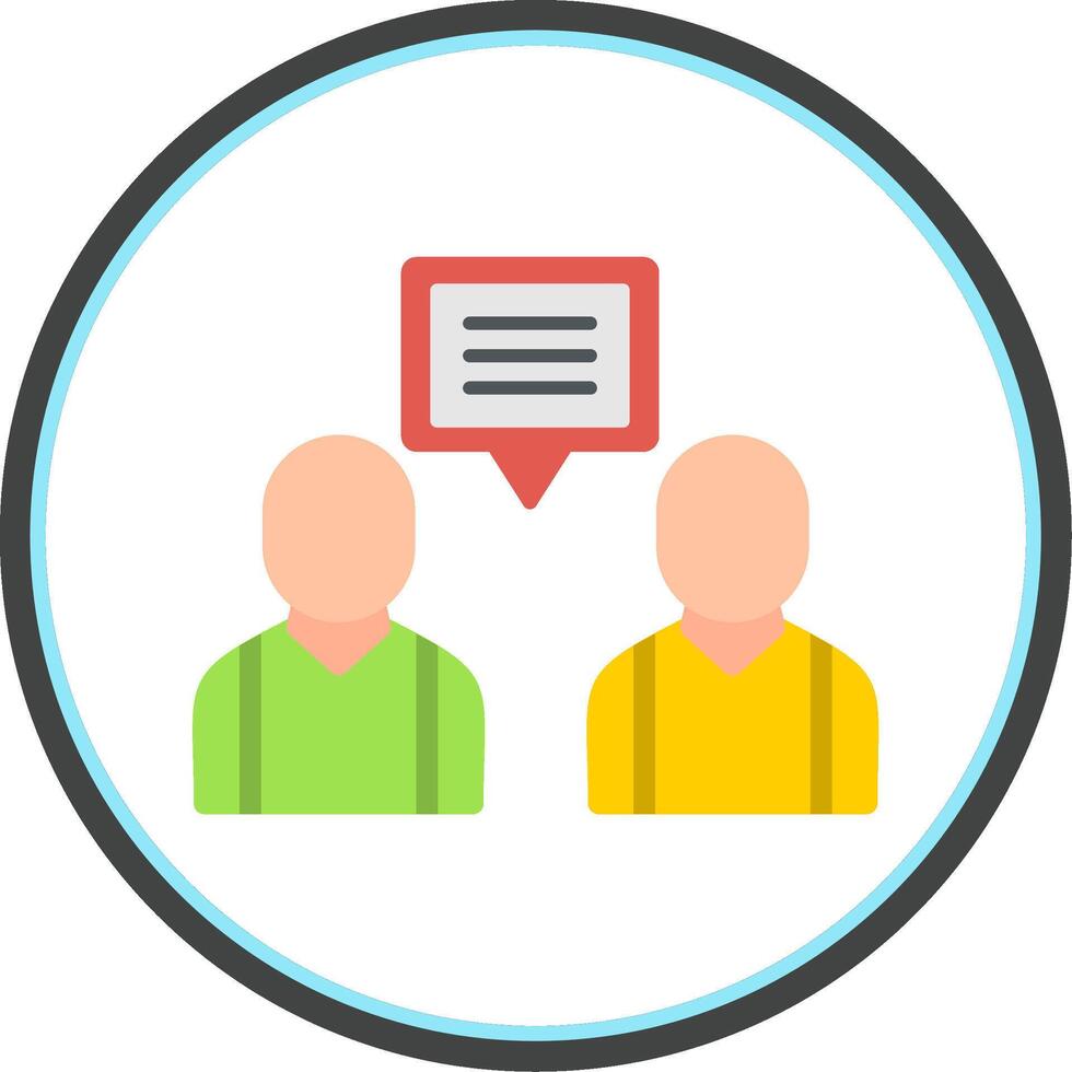 Interview Flat Circle Icon vector