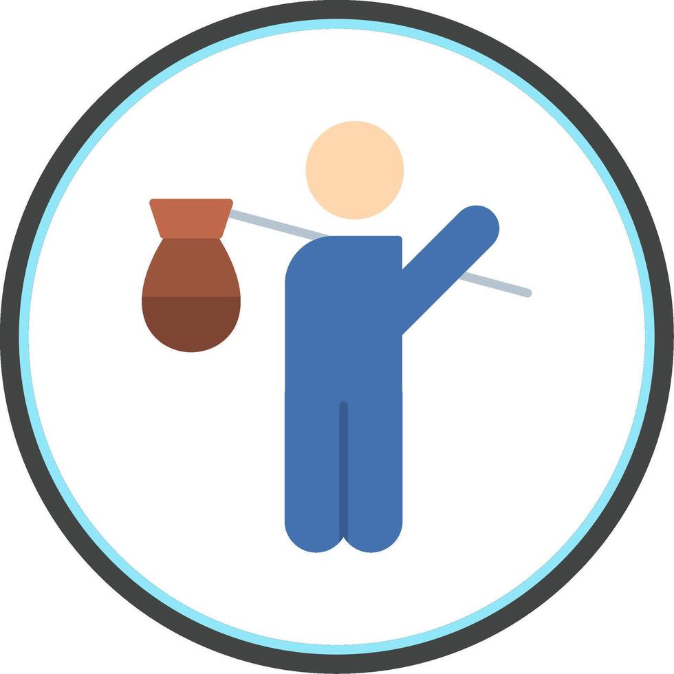 Refugee Flat Circle Icon vector