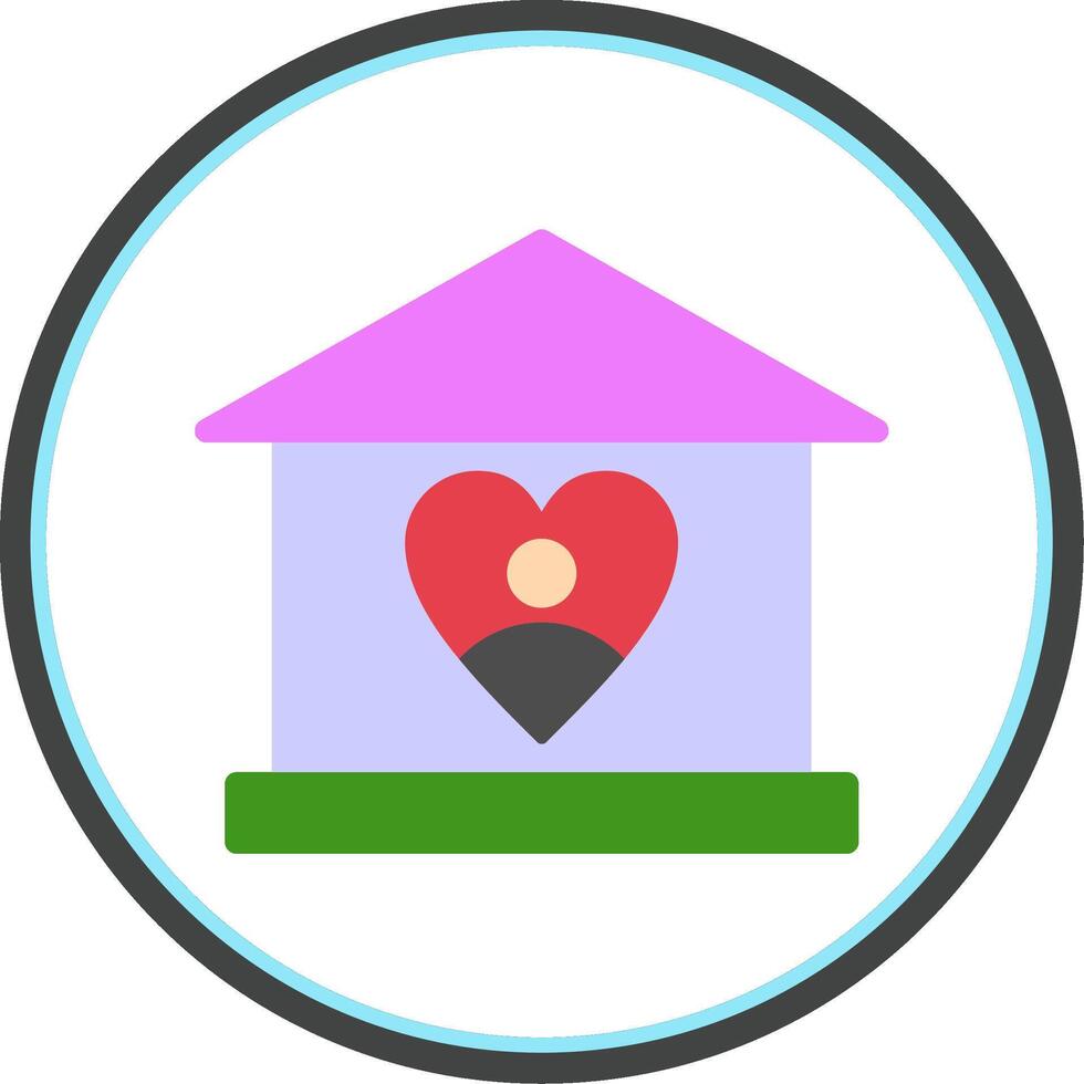Orphanage Flat Circle Icon vector