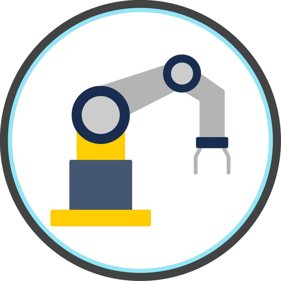 Robotic Arm Flat Circle Icon vector