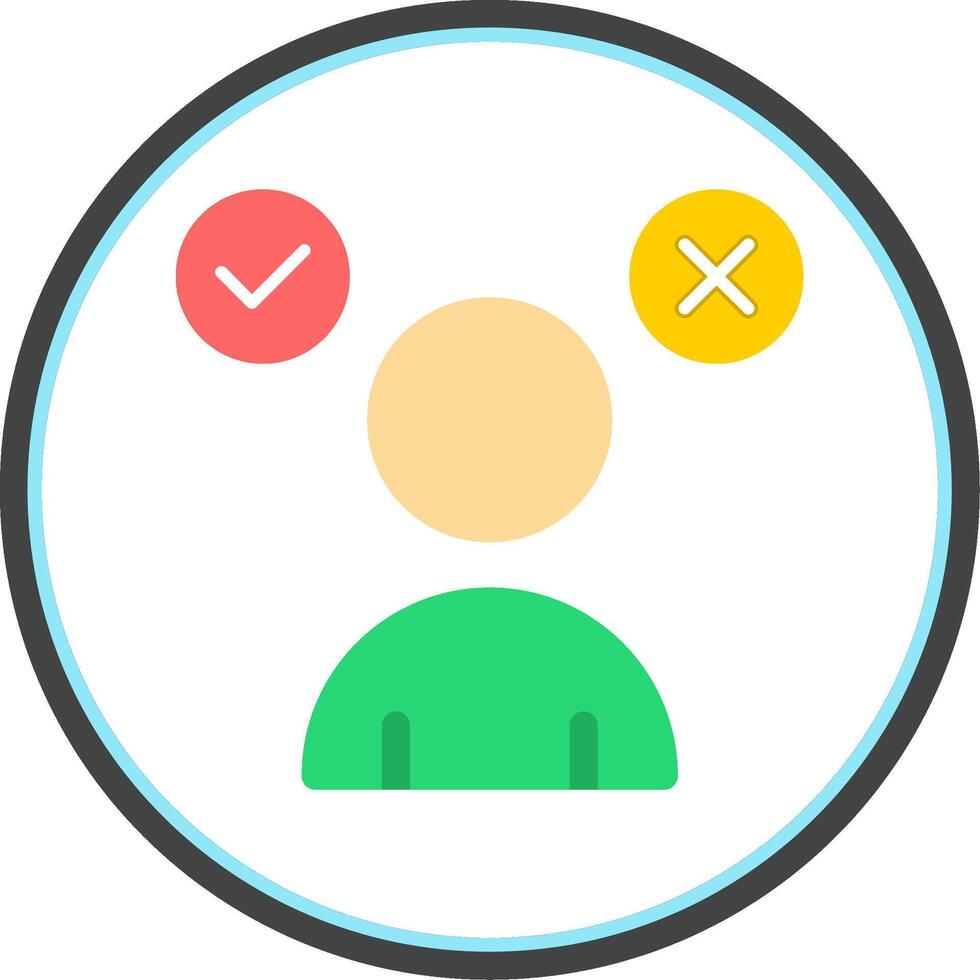 Decision Making Flat Circle Icon vector