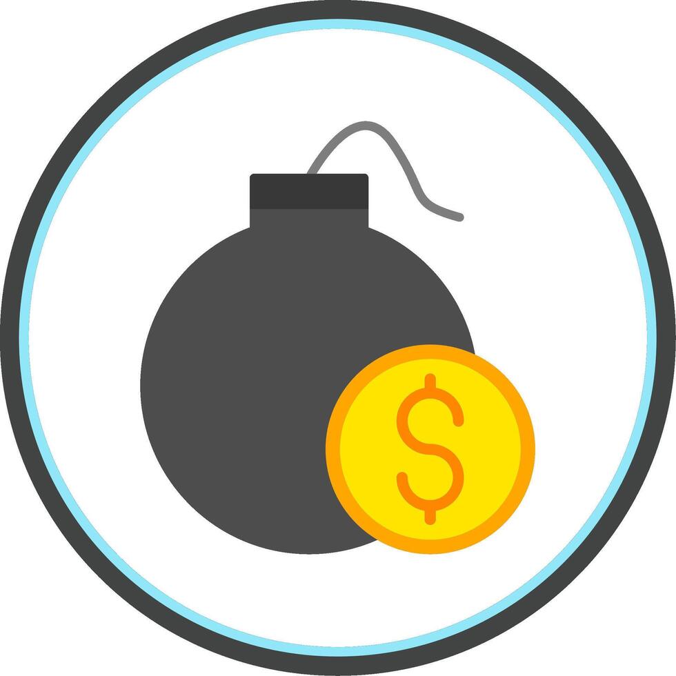 Debt Flat Circle Icon vector