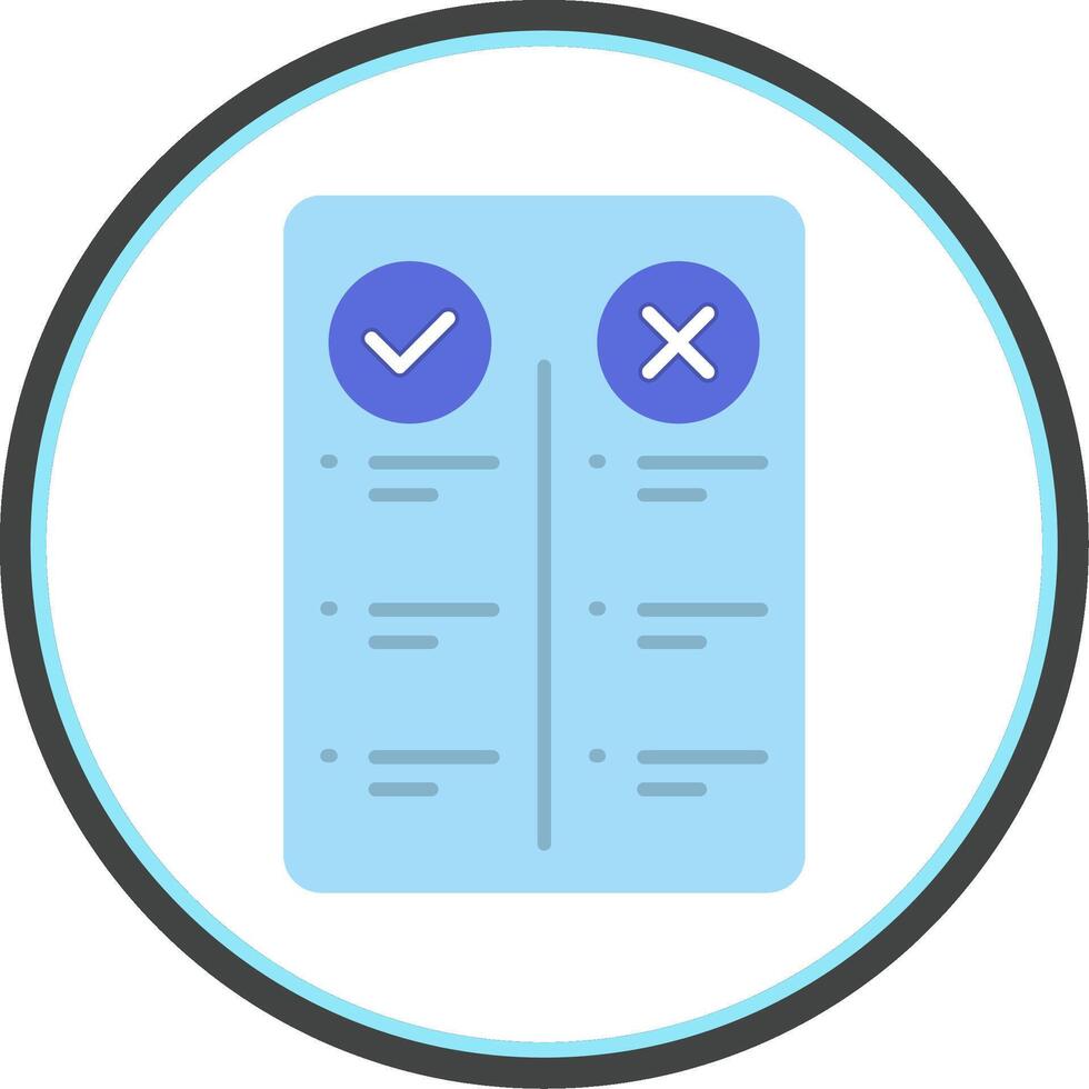 Pros And Cons Flat Circle Icon vector