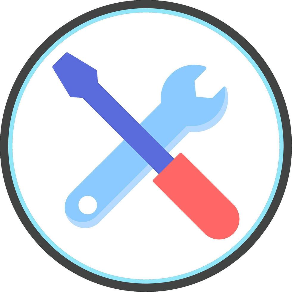Maintenace Flat Circle Icon vector