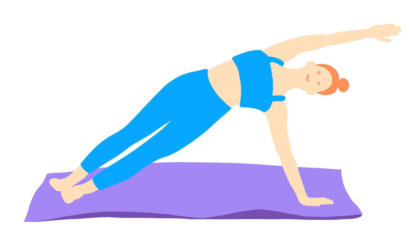 Yoga pilates pose simple lady vector