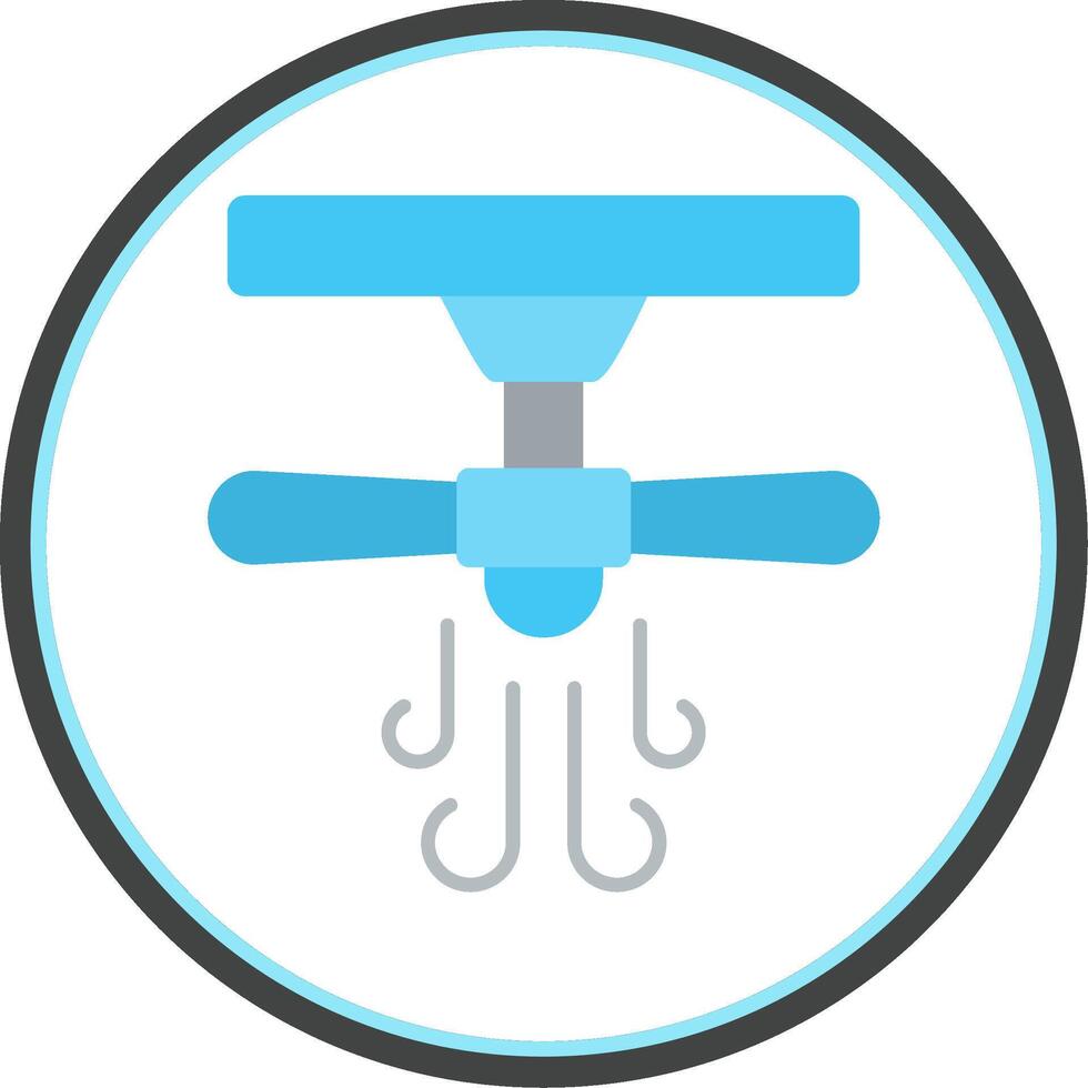 Ceiling Fan Flat Circle Icon vector