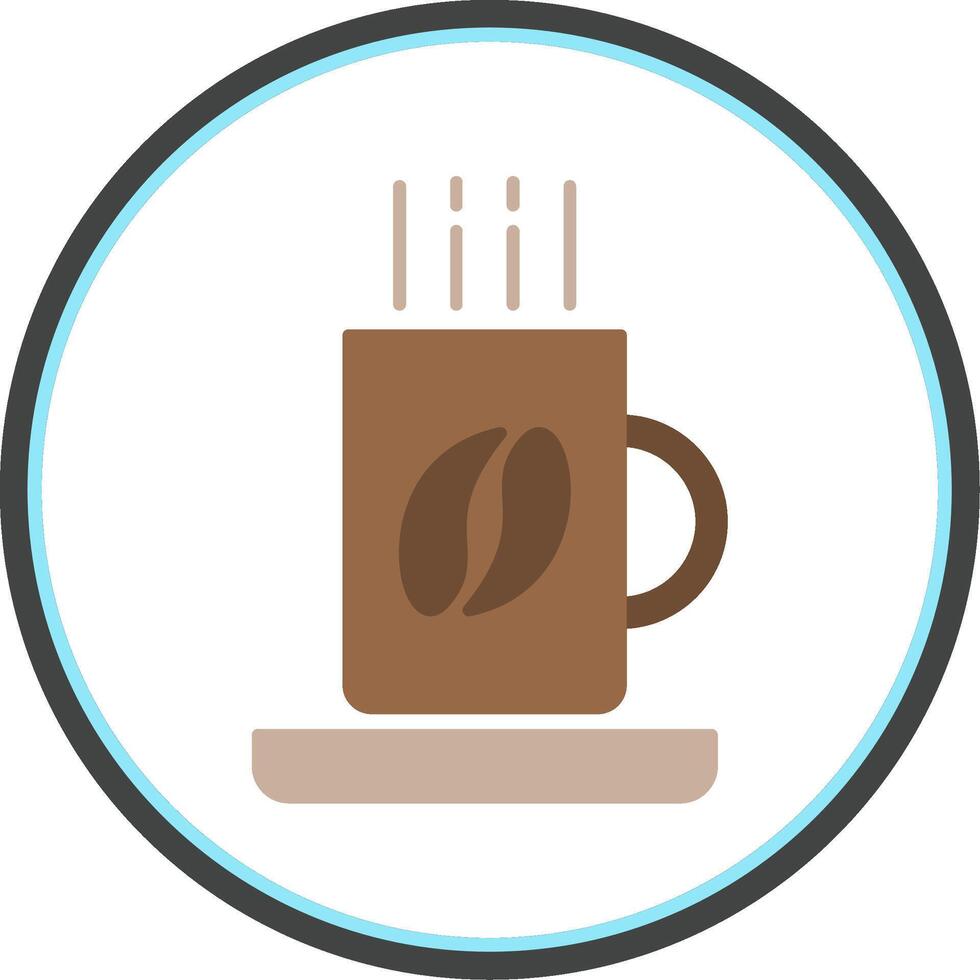 café jarra plano circulo icono vector