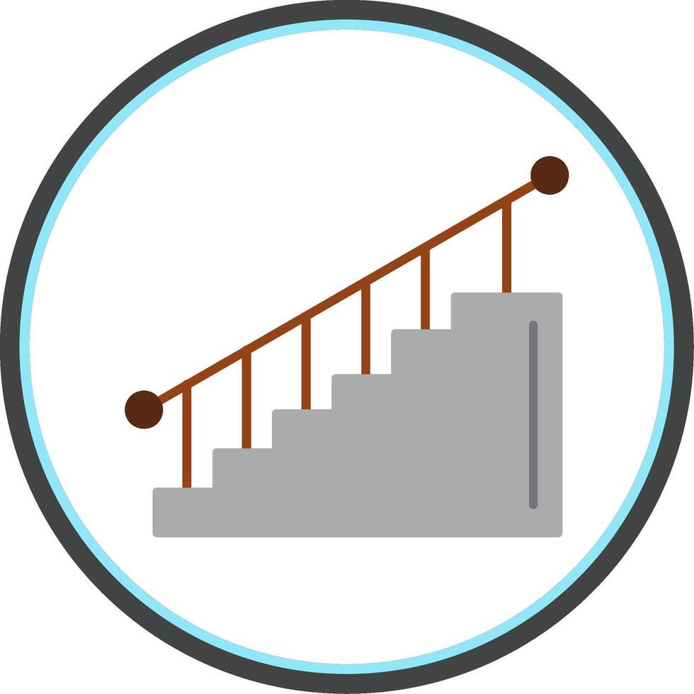 Stair Flat Circle Icon vector