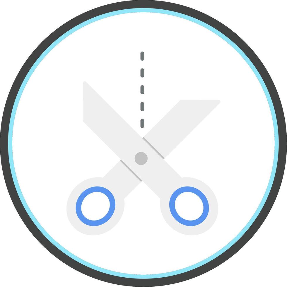 Scissor Flat Circle Icon vector