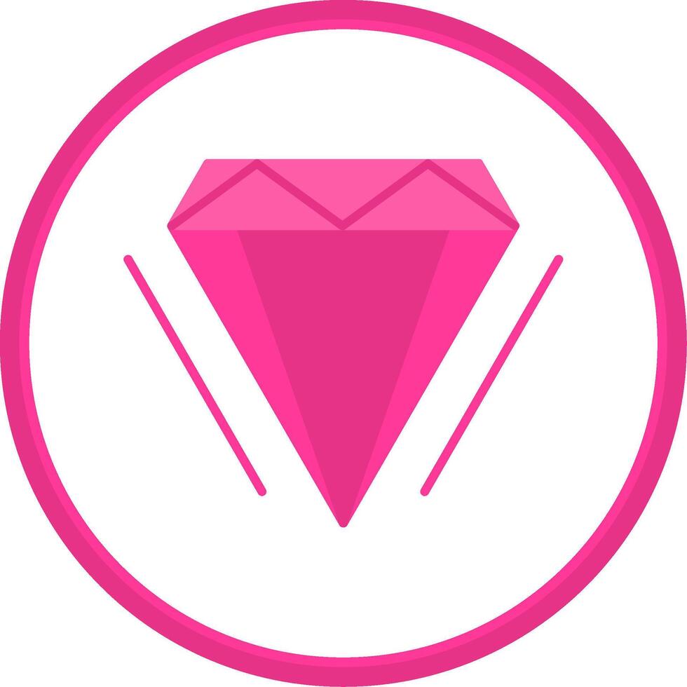 diamante plano circulo icono vector