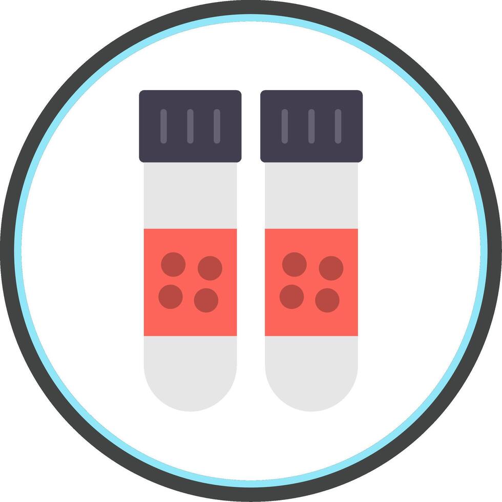 Test Tubes Flat Circle Icon vector