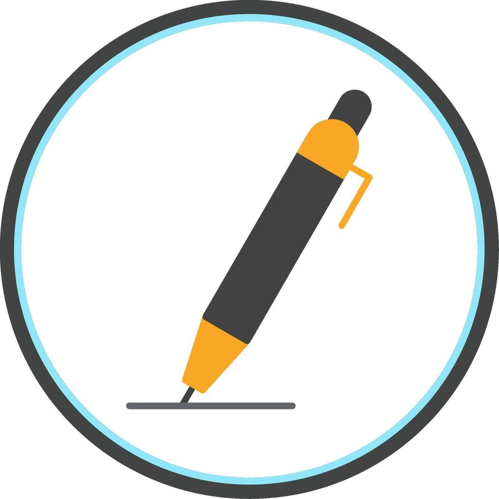 Pen Flat Circle Icon vector