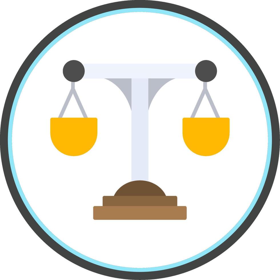 Justice Scale Flat Circle Icon vector