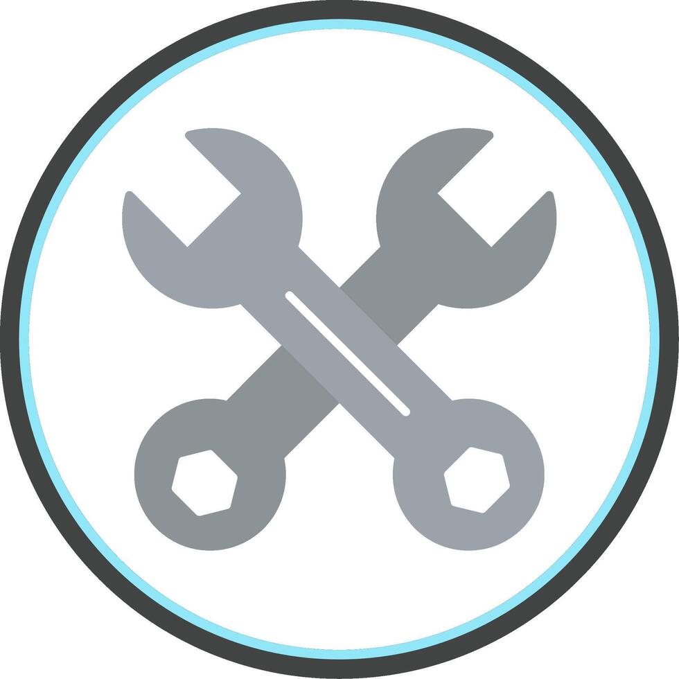 Wrench Flat Circle Icon vector