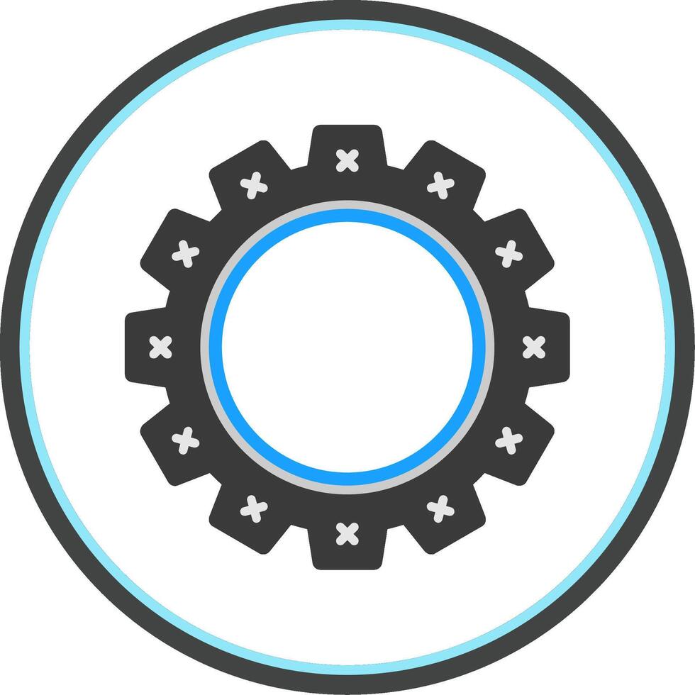 Cogwheel Flat Circle Icon vector