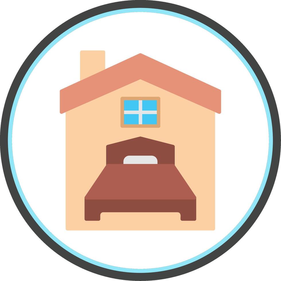 Bedroom Flat Circle Icon vector