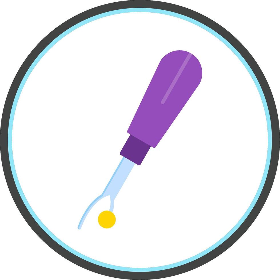 Seam Ripper Flat Circle Icon vector