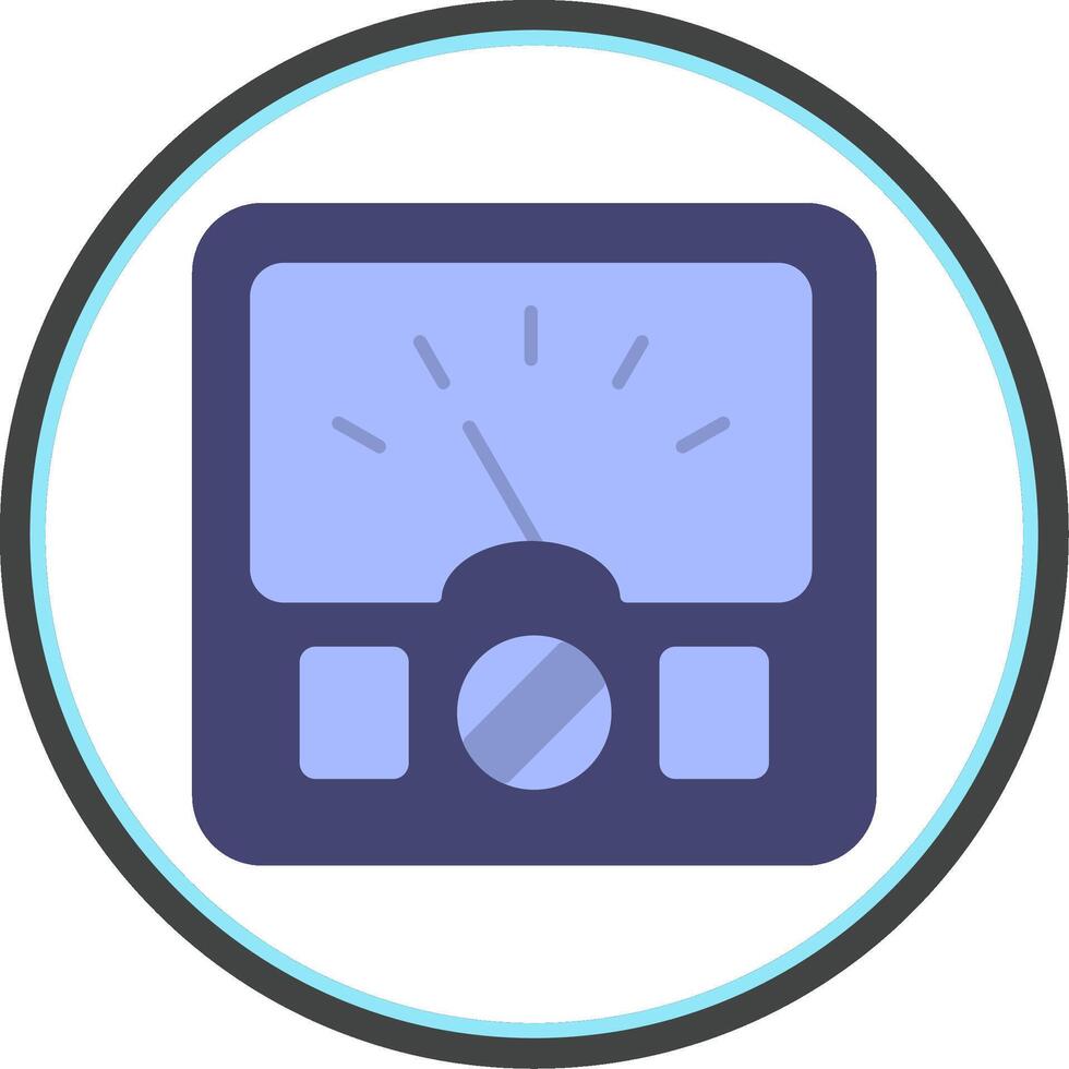 Ammeter Flat Circle Icon vector