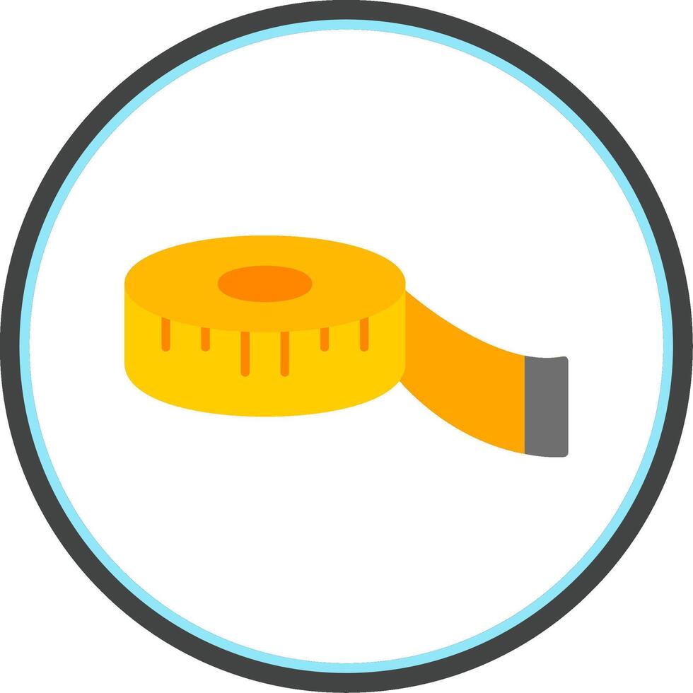 Measure Tape Flat Circle Icon vector